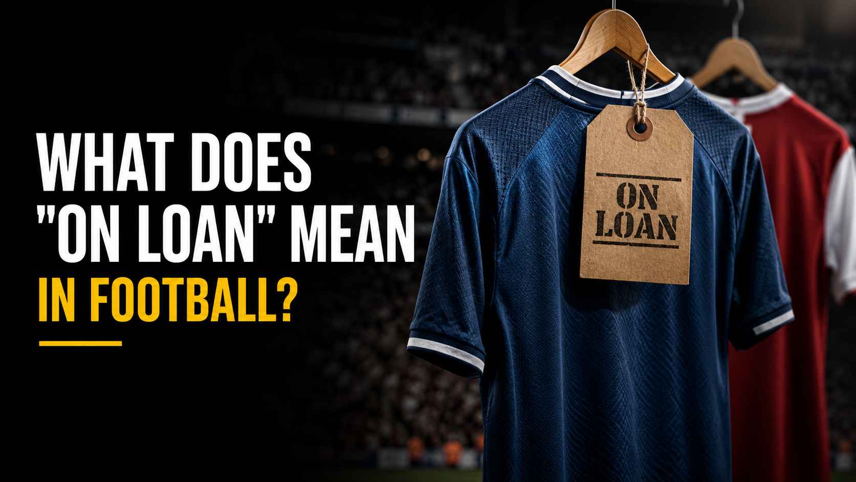 A football player putting on a new club's shirt during a loan move